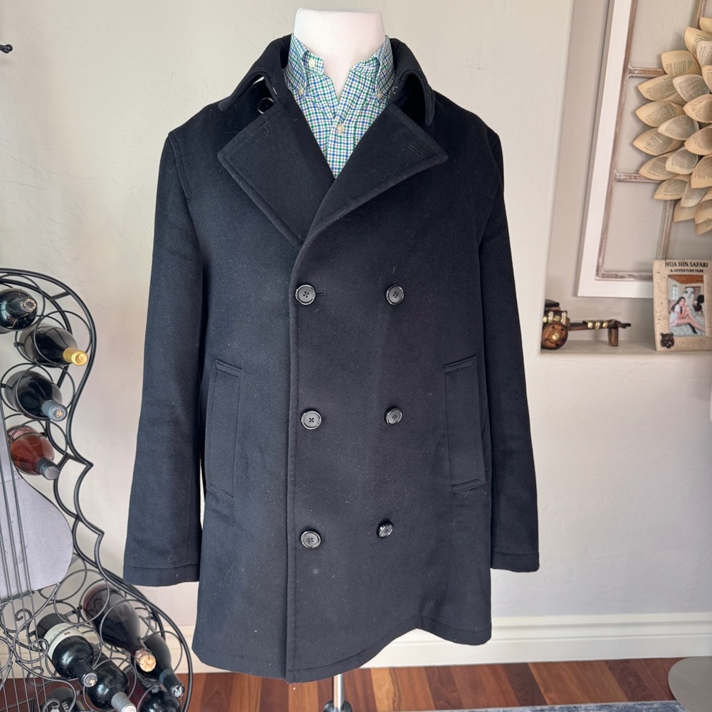 Jacob Siegel Company Jacket Men's Black Wool Cashmere Blend Peacoat‎ Winter Coat